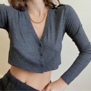 Josh brown cropped cardigan button down top